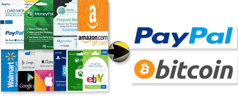 Sell Gift Card for PayPal, Bitcoin, PerfectMoney.